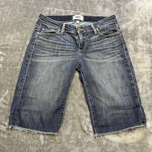 PAIGE Jean Shorts Women’s 26 Blue Kayla Cut Off Bermuda‎ Dark Wash Denim
